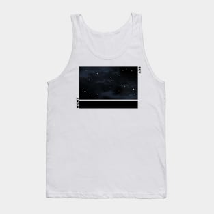 Night Sky Aesthetic Design in B&W Tank Top